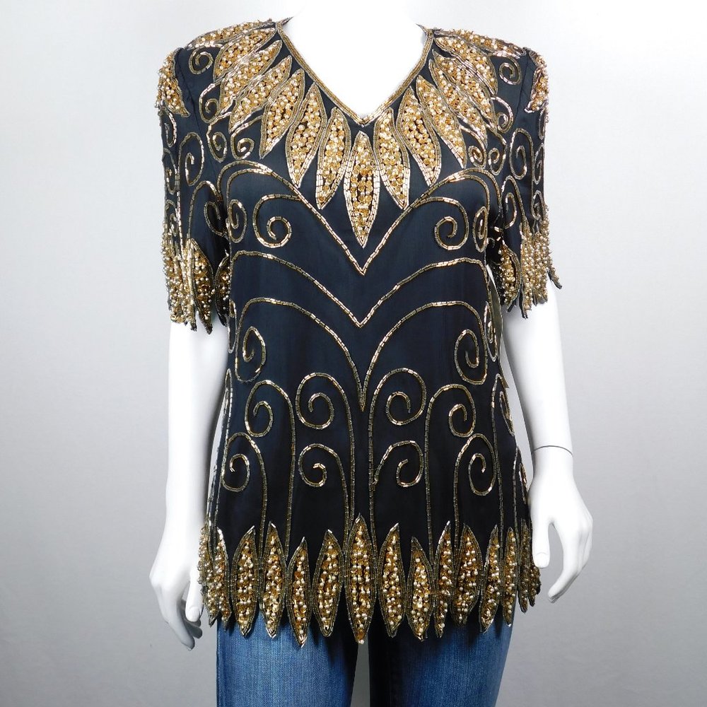 Jean For Joseph Le Bon Silk Embellished Top S